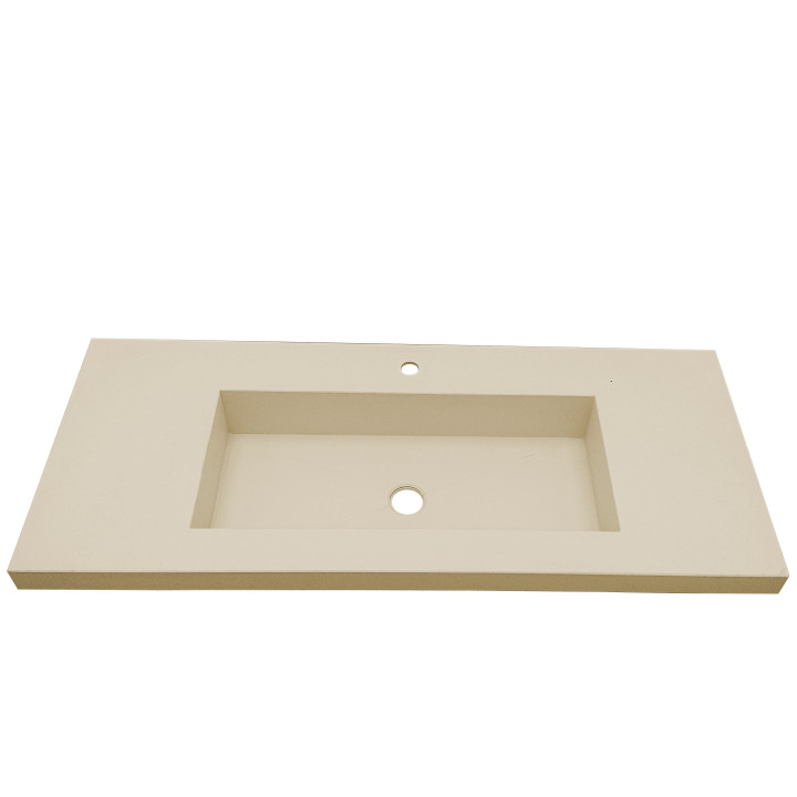 Lavabo Bagno con Vaschetta Rettangolare Centrale Acrilico TORTORA 122x51cm