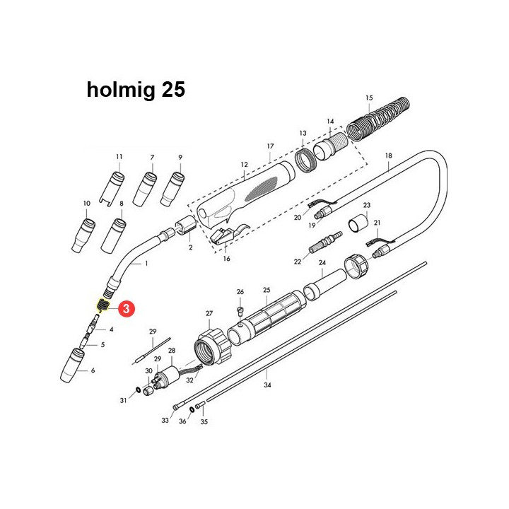 HOL.MEC HG025.10 - Molla Ugello per Holming 25 (HG025.10)