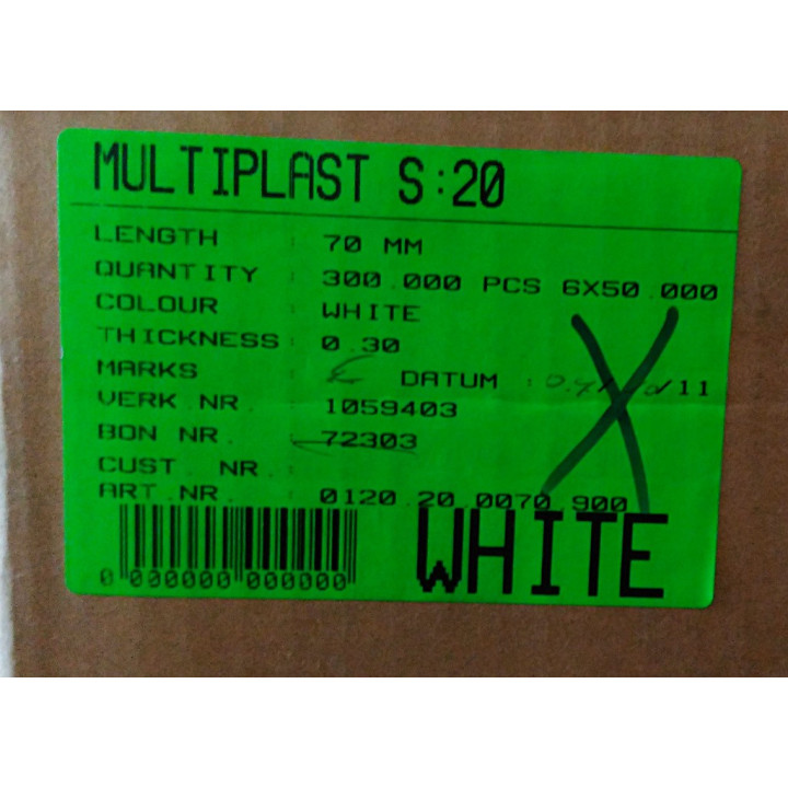 Laccetto Chiudi Sacchetto Multiplast S:20 70mm - Bianco