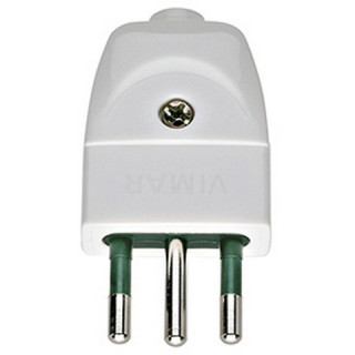 Vimar 00201B - Spina 2P+T 10A Tipo S11 Assiale Bianco