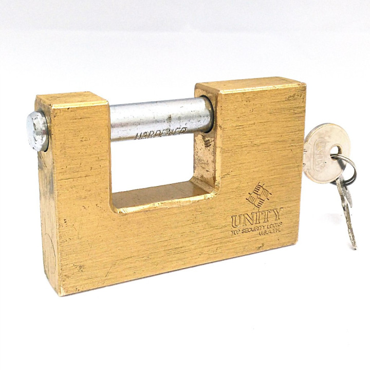 UNITY  - Lucchetto Rettangolare con Chiavi 90x60x18mm