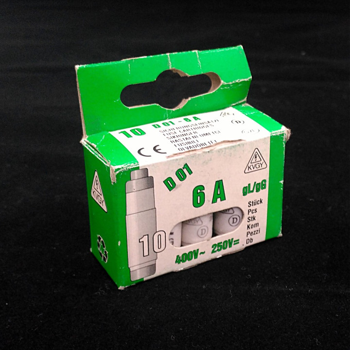 KVGY 520-0006 - 10 x Fusibile in Ceramica D01 6A 400V-250V gl/gG