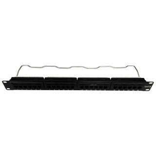 Patch Panel 24 Porte Cat.6 Nero Rack 19