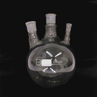 SCHOTT DURAN - Pallone a Fondo Tondo con 3 Coni Dritti in Vetro NS29/32-14/23 2000ml