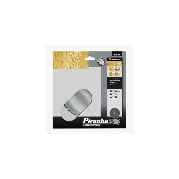 Piranha X10205 Lama Circolare Cromata per Sega 184 x16mm x 100 Denti
