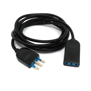 SCAME 106.3001/11 - Cavo Prolunga Elettrica Bipasso 10A 250V Nero - 2.70Mt