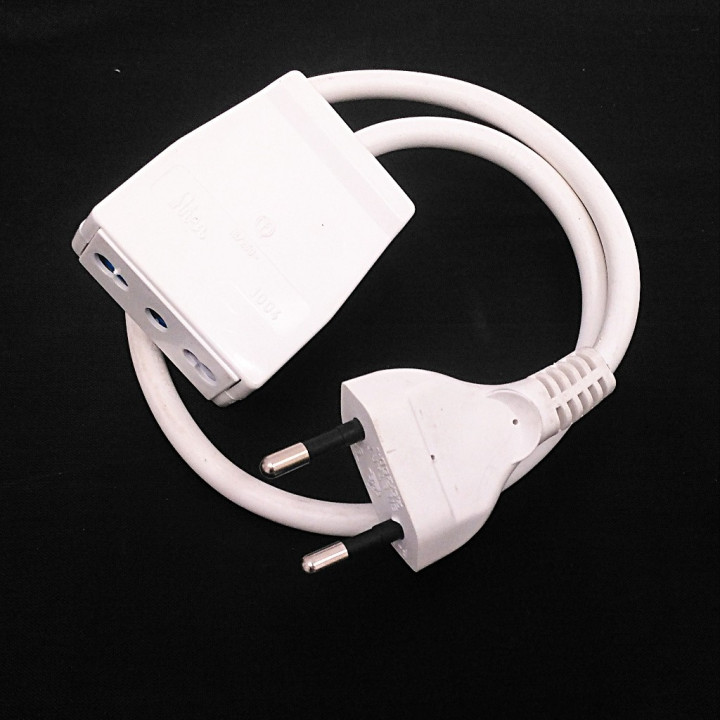 Cavo Elettrico Bipasso 16A 250V - Bianco - 50cm