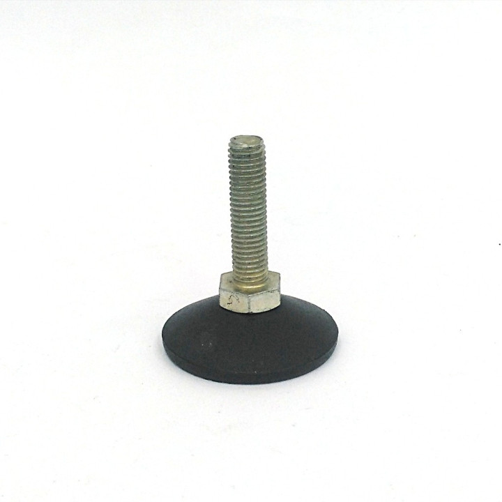 4 x Piedino Girevole in Plastica Nero con Perno M10x40mm