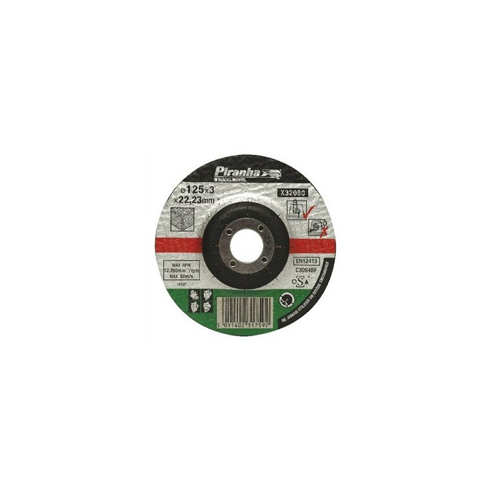 Piranha X32080 Disco Smerigliatrice per Taglio Pietra 125x3x22,23mm