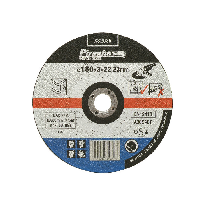 Piranha X32035 Disco Smerigliatrice per Taglio  Metalli 180x3x22,23mm