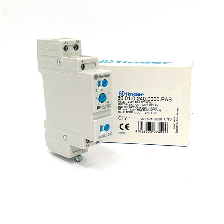 FINDER 80.01.0.240 - Relè Temporizzatore Modulare Multifunzione 16A 250V