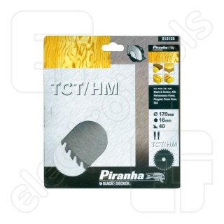 Piranha X13125 Lama Sega Circolare per Legno 170x16mm - 40 Denti al Carburo di Tungsteno