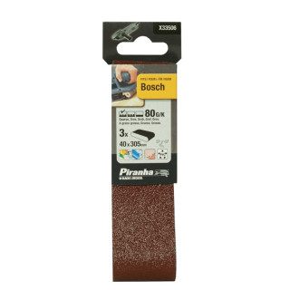 Piranha X33506 Nastri Abrasivi 40x305mm 80G/K