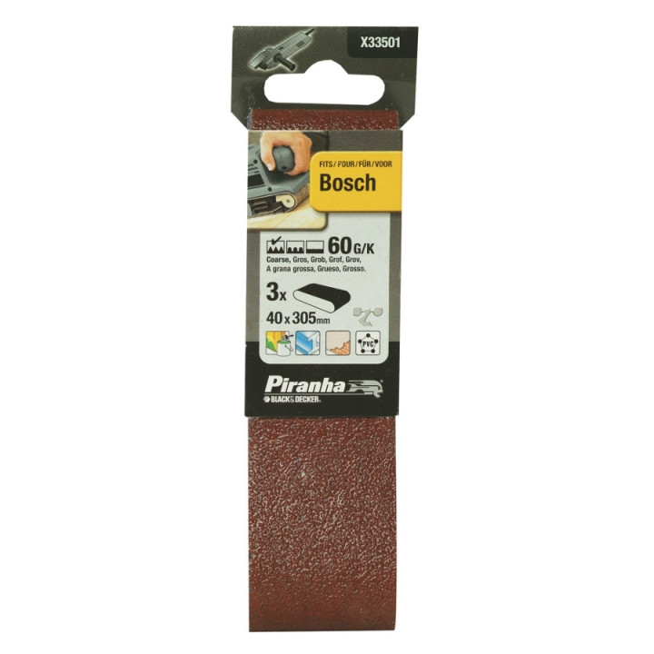 Piranha X33501 Nastri Abrasivi 40x305mm 60G/K