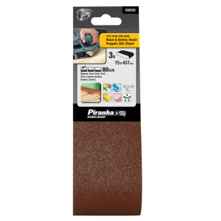 Piranha X33101 Nastri Abrasivi 75x457mm 80G/K