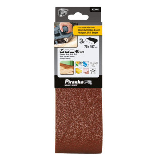 Piranha X33091 Nastri Abrasivi 75x457mm 40G/K
