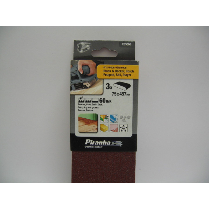 Piranha X33096 Nastri Abrasivi 75x457mm 60G/K