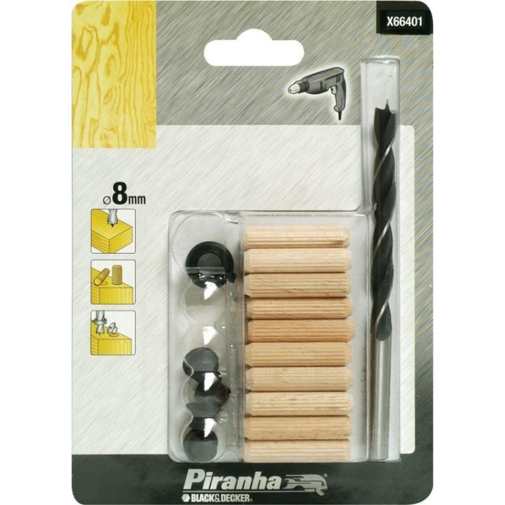 Piranha X66401 Kit per Spinatura con Punta da 8mm