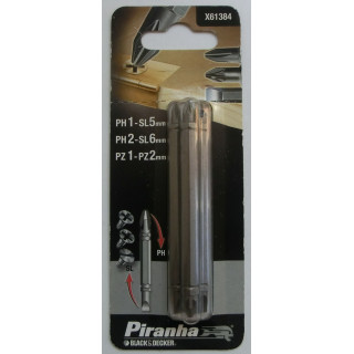 Piranha X61384 Inserto Bilaterale da 86mm Misto per Trapano ed Avvitatore