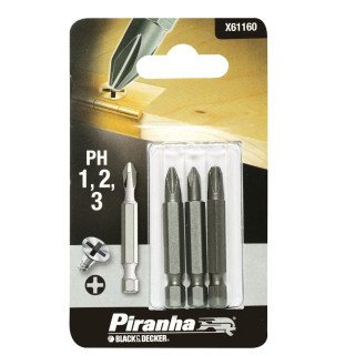 Piranha X61160 Inserto Croce da 50mm PH 1-2-3 per Trapano ed Avvitatore