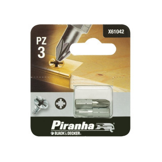 Piranha X61042  2 Inserti Croce da 25mm PZ 3 per Trapano ed Avvitatore da 25mm
