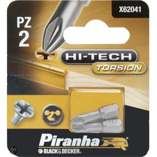 Piranha X62041 Inserto da 25mm Croce PZ 2 HI-TECH TORSION per Trapano ed Avvitatore