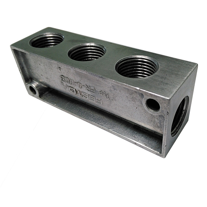 FESTO FR-4-1/2B - Collettore per Aria Compressa Alluminio 1/2" 16Bar