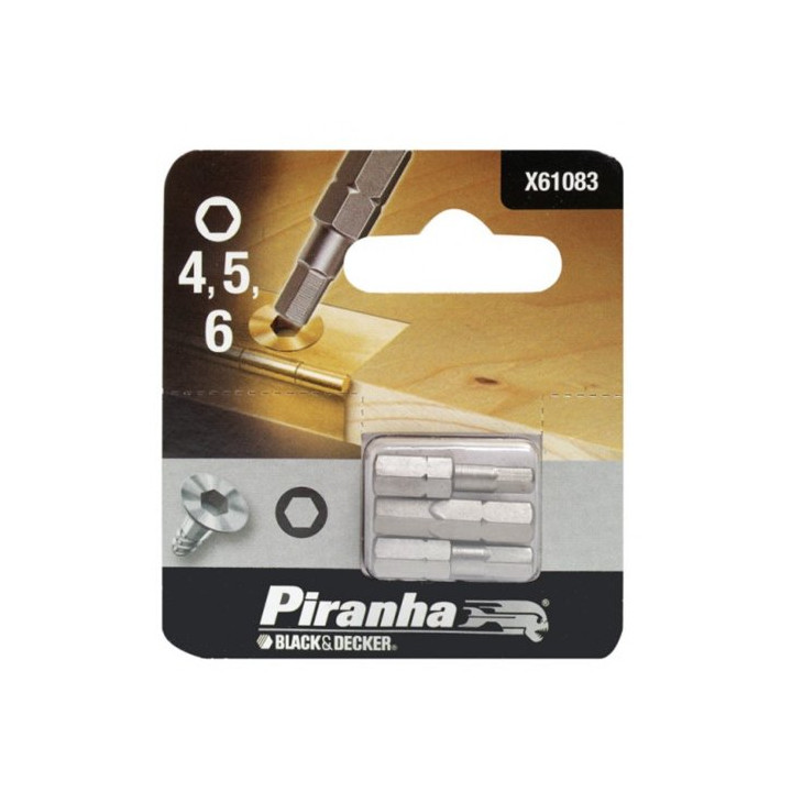Piranha X61083 Inserto da 25mm Esagonale 4-5-6 per Trapano ed Avvitatore