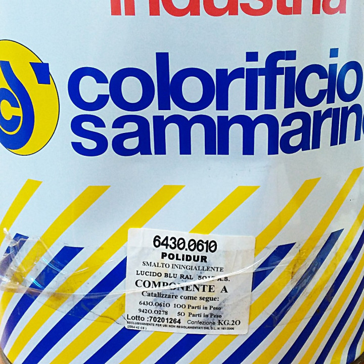 Colorificio Sammarinese 6430.0610-Smalto Poliuretanico Blu RAL5017 - Componente A-20Kg