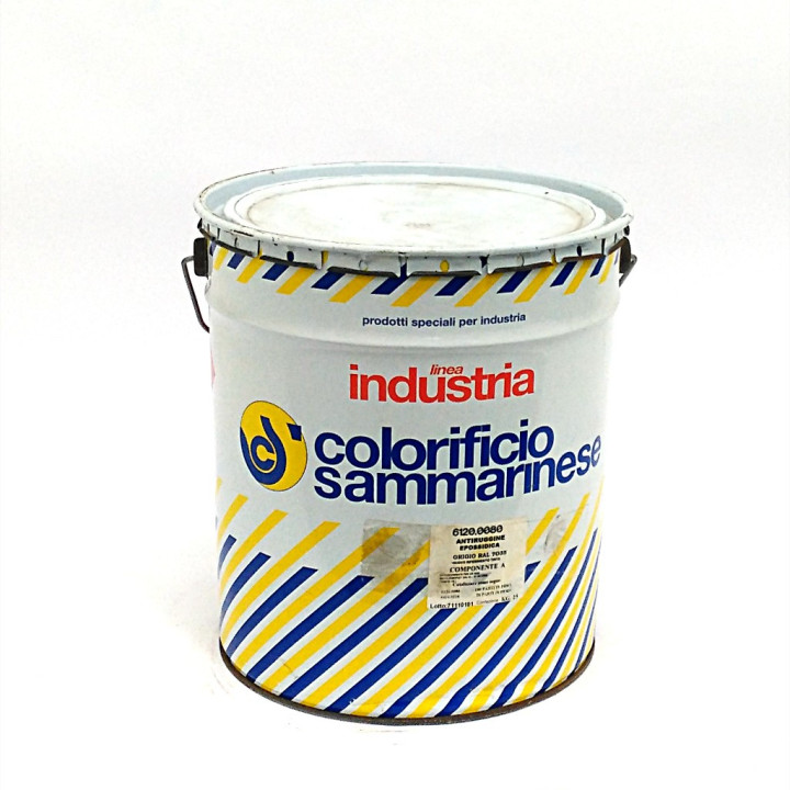 Colorificio Sammarinese 6120.0080-Smalto Antiruggine Epossidica Grigio RAL7035 - Componente A-25Kg