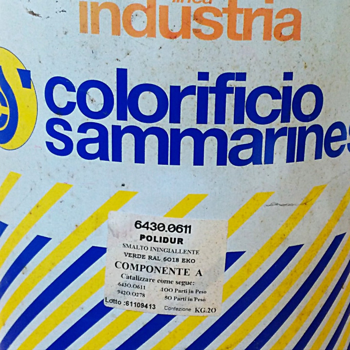 Colorificio Sammarinese 6430.0611-Smalto Poliuretanico Verde RAL6018-Componente A-20Kg
