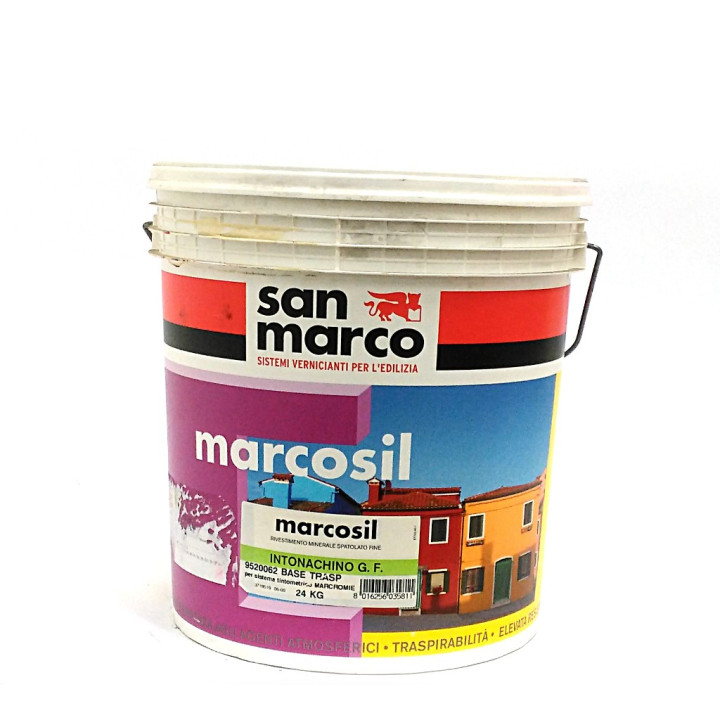 SAN MARCO 9520062 - Rivestimento Minerale Marcosil Intonachino G.F. Base Trasparente - 24Kg