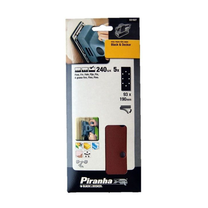 Strisce Abrasive 93x190mm 240G/K per Black & Decker