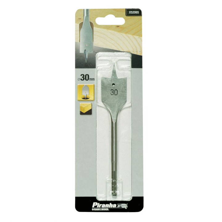 Piranha X52065 Punta Trapano a Testa Piatta per Legno 30mm