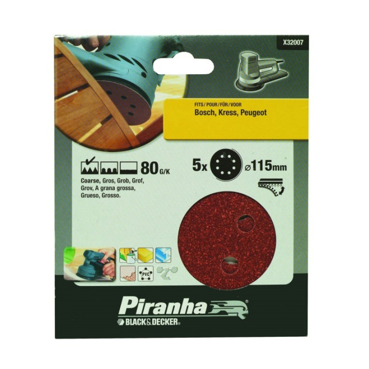 Piranha X32007 Dischi Abrasivi 115mm 80G/K