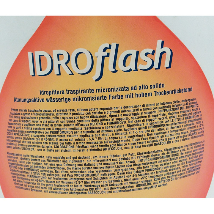 SAFRA - Idropittura Traspirante Micronizzata ad Alto Solido IDROFLASH Bianco - 14Lt/24,88Kg
