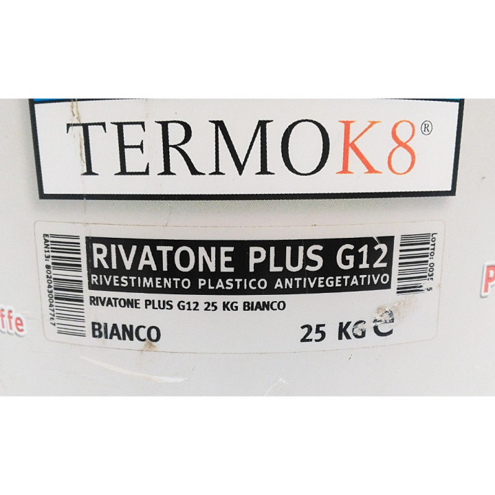 IVAS - Pittura Rivestimento Pllastico Antivegetativo RIVATONE PLUS G12 Bianco - 25Kg
