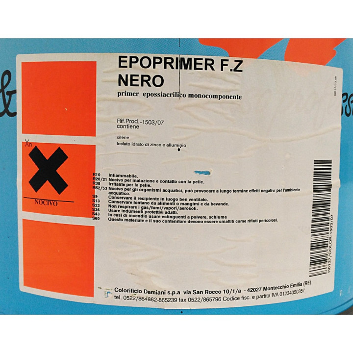 C.DAMIANI 1503/07 - Primer Epossiacrilico Monocomponente EPOPRIMER F.Z. Nero - 18Kg