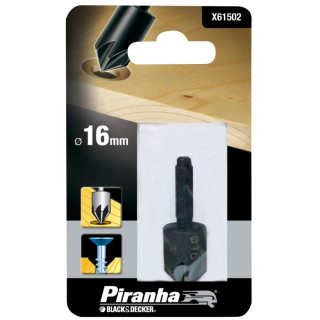 Piranha X61502 Punta Trapano Legno per Svasare 16mm