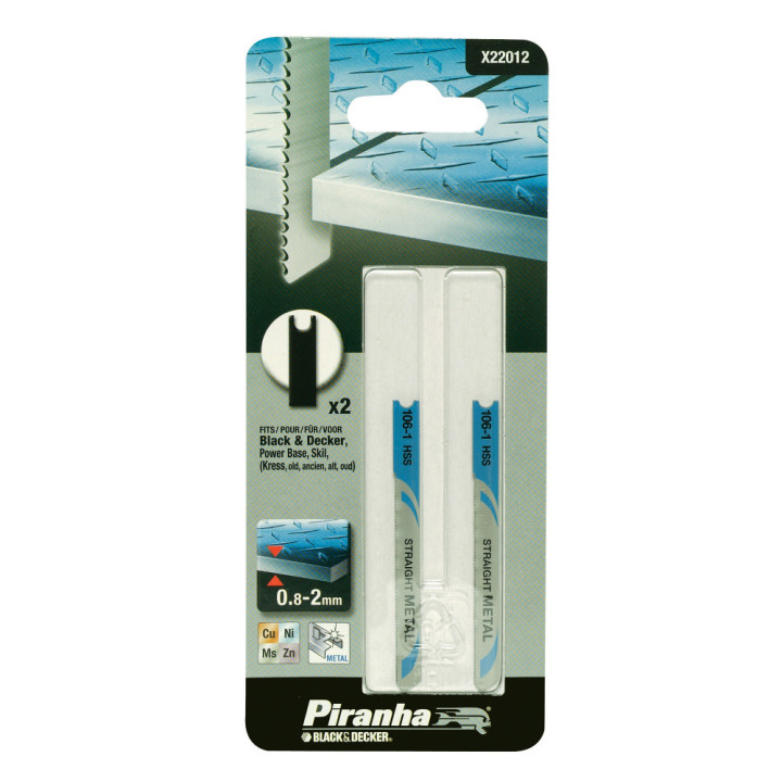 Piranha X22012 Lame per Seghetto Alternativo per Metallo da 0.8 a 2mm