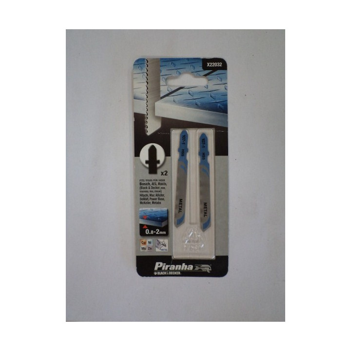 Piranha X22032 Lame per Seghetto Alternativo per Metallo da 0.8 a 2mm
