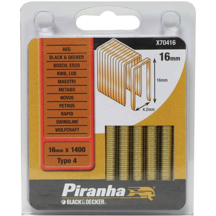 Piranha X70416 Punto Metallico 4.2x16mm in Acciaio Zincato 1400 Pz