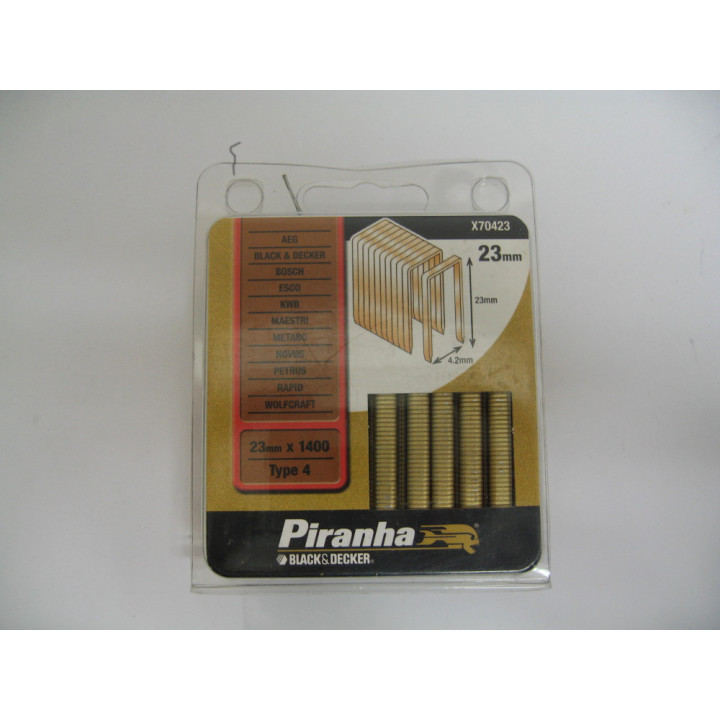 Piranha X70423 - Punto Metallico 4.2x23mm in Acciaio Zincato 1400 Pz