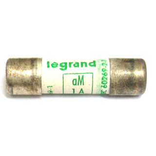 LEGRAND - Fusibile Cilindrico 10x38 1A. - 100KA 500V. - Bianco