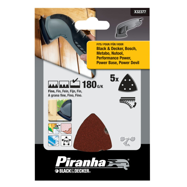 Set of Sheets Abrasive Sanding Triangular 180G/K