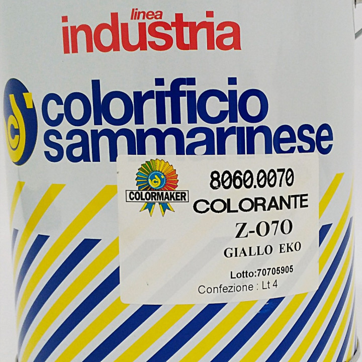 Colorificio Sammarinese 8060.0070 - Colorante Z-070 Giallo Eko - 4Lt