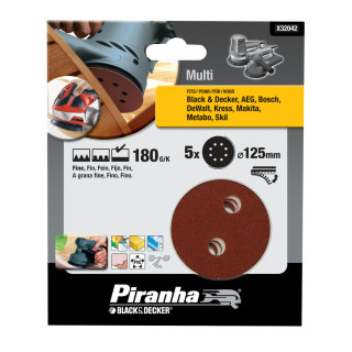 Piranha X32042 Set di Dischi Abrasivi per Levigatrice Rotorbitale 125mm 180G/K