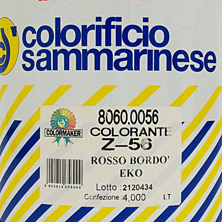 Colorificio Sammarinese 8060.0056 - Colorante Z-56 Rosso Bordò Eko - 4Lt