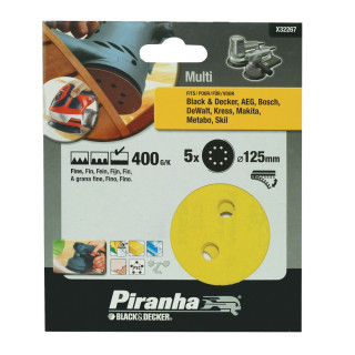 Piranha X32267 Set di Dischi Abrasivi per Levigatrice Rotorbitale 125mm 400G/K