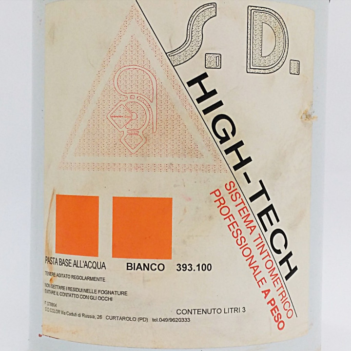 S.D.Color 393.100 - Pasta Base all'Acqua HIGH-TECH - Bianco - 3Lt